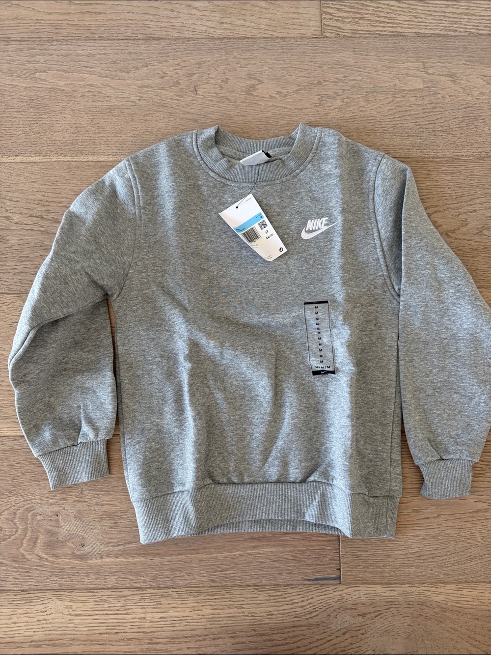 Nike Gray Crewneck Sweatshirt with White Logo